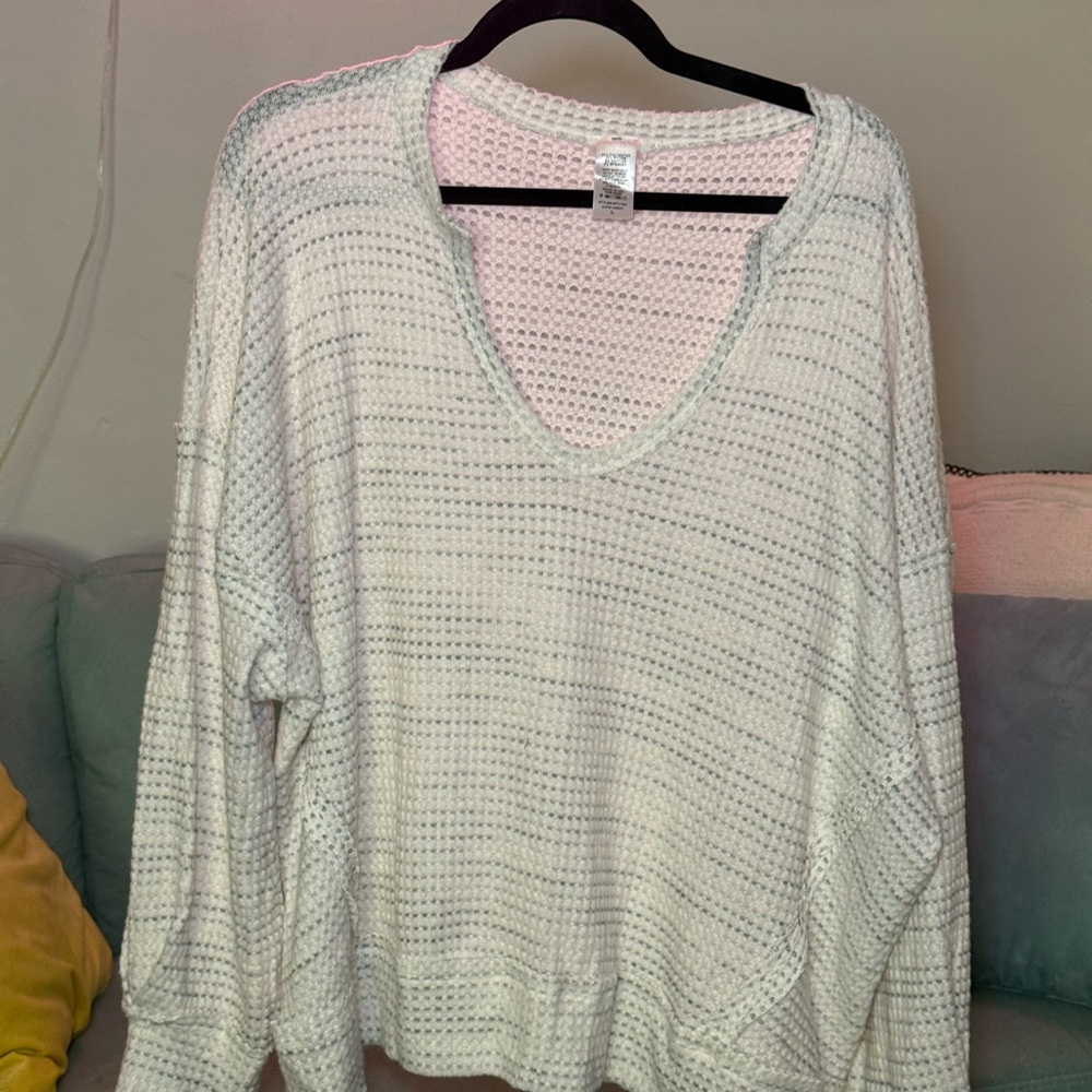 Fp Movement By Free People Cream V-Neck Sweater